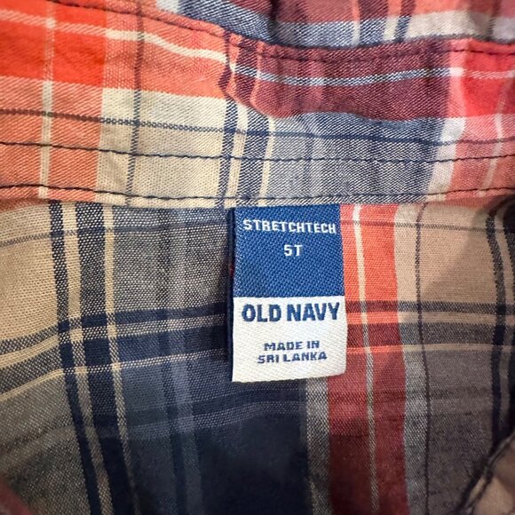 OLD NAVY CAT & JACK BOYS LONG SLEEVE BUTTON SHIRTS YELLOW BLUE 5T - Picture 3 of 9